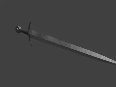 Short One-Handed Sword Broadsword Low-poly 3D model