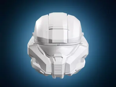 Master Chief Inspired Sci Fi Soldier Helmet 3D print model