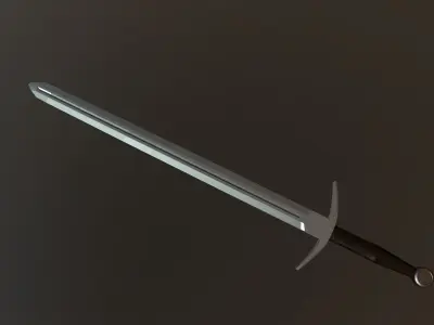 Medieval Bastard Sword Low-poly 3D model