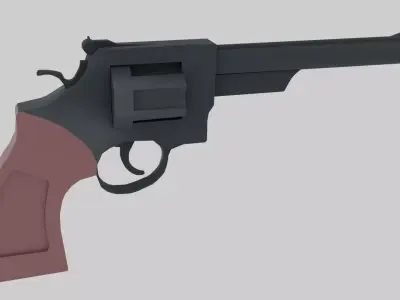 Low-Poly Revolver Free low-poly 3D model