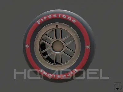 Indy Car Tire Rim Firestone PBR Low-poly 3D model