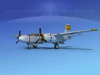 Douglas B-26B Invader V01 USAF 3D model