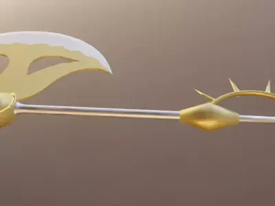 Escanor battle axe Rhitta Free low-poly 3D model