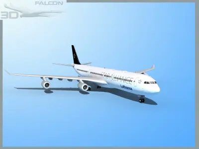 Falcon3D A340-600 Lufthansa Star 3D model