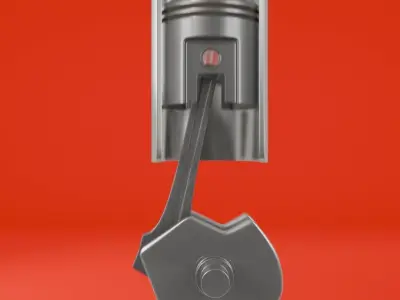 Animated Piston 3D model