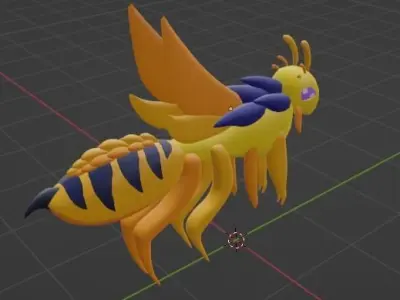 honey pot bee creature Low-poly 3D model