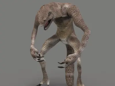 Lizard Man Low-poly 3D model
