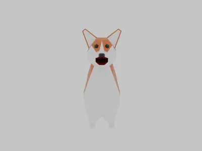 Low poly corgi Free low-poly 3D model