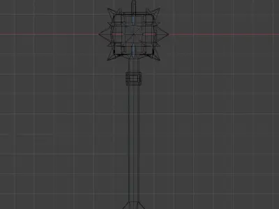 Stylized Glow Mace - Angular Mesh Low-poly 3D model