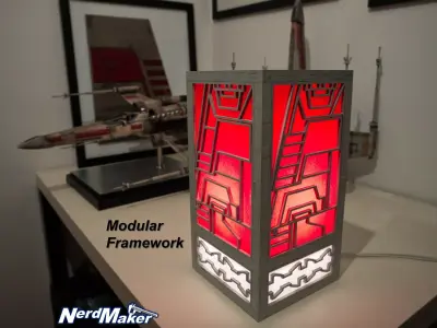 Japan-Style Squadron Hero Line Art Lamp 3D print model