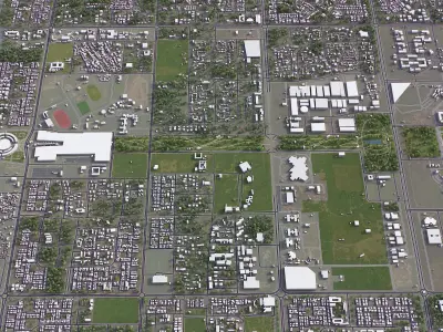 Gandhinagar Low-poly 3D model