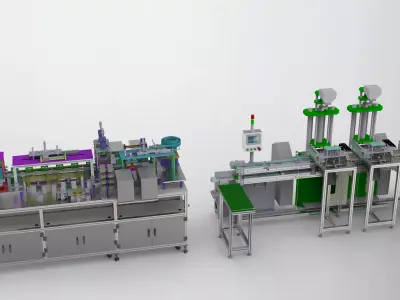 Usb cable production equipment 3D model