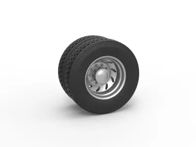 10 Triangular Hole Rear double semi wheel V3 Scale 1 to 25 3D print model