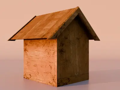 Low Poly Wooden Birdhouse Game Ready Stylized Prop PBR Textured Low-poly 3D model
