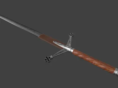 Low Poly Scottish Claymore Free low-poly 3D model