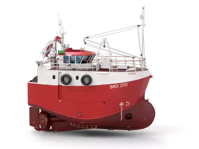 Fishing Trawler RED 3D model