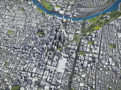 Philadelphia Low-poly 3D model