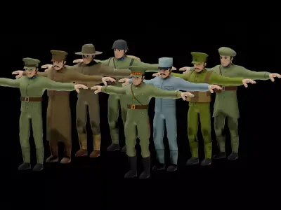 CZECHOSLOVAK WORLD WAR CHARACTER PACK Low-poly 3D model