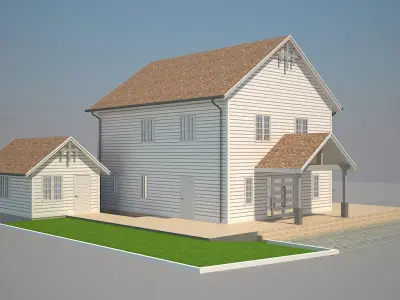 Cottage House 1 Low-poly 3D model