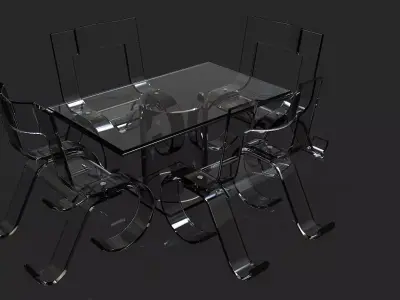Dining table set Free 3D model buy