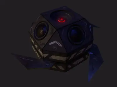 Drone robot hack and slash Low-poly 3D model