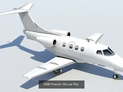 5 Static General Aviation Business Jet Pack Blank 3D Model Collection