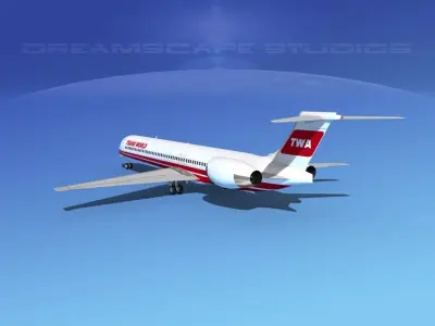 McDonnell Douglas MD83 Trans World Airways 3D model