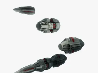 Missile 11 sci-fi low poly Low-poly 3D model