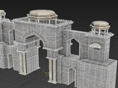 Arab city entrance Low-poly 3D model