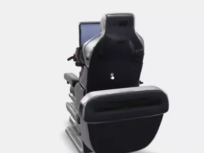 Modern Ergo Pilot Seat Low-poly 3D model