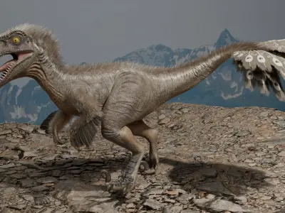 Deinonychus rigged(1) 3D model