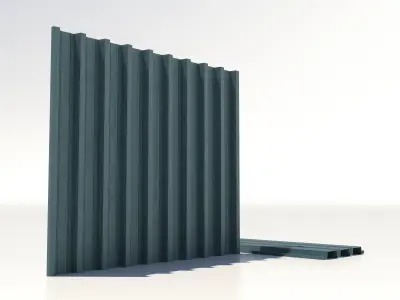 Corrugated galvanized sheets 6 low-poly Low-poly 3D model