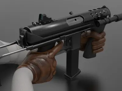 Tec9 Semiauto Pistol Fps - Tps Low-poly 3D model