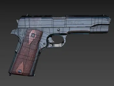 Pistol M1911 - Game Ready Low-poly 3D model