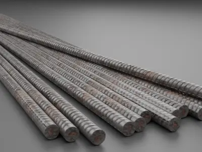 Metal rebar Low-poly 3D model