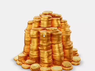 Golden Coin Stack Low-poly 3D model