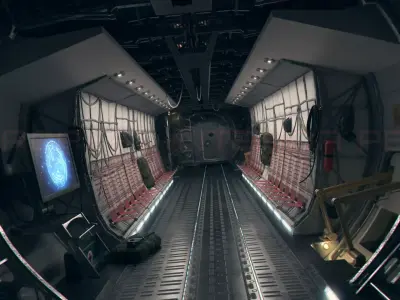 Aircraft Interior PBR Low-poly 3D model