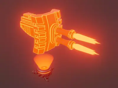 Sci-fi turret Low-poly 3D model