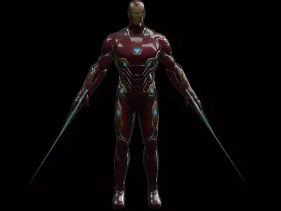 Iron Hero Armor Suit Low-poly 3D model