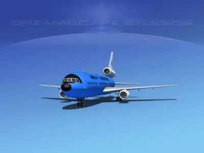 Douglas DC-10 Braniff 3D model
