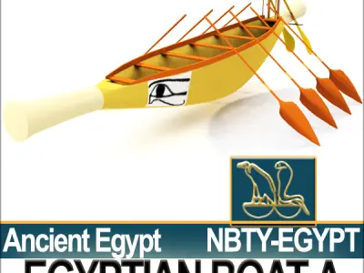 Ancient Egypt Rowboat A 3D model