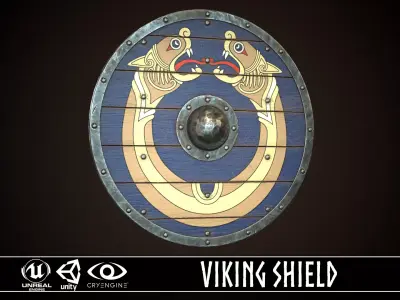 Viking Shield 21 Low-poly 3D model