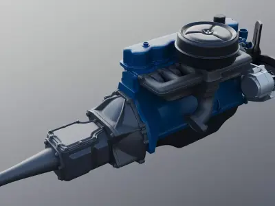 240 CID Straight-Six Engine  3D print model