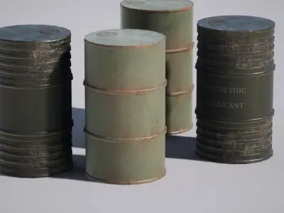 Barrel bundle Low-poly 3D model