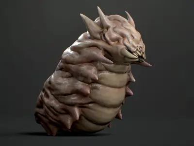 Land Larva2 - Game Ready Low-poly 3D model Low-poly 3D model