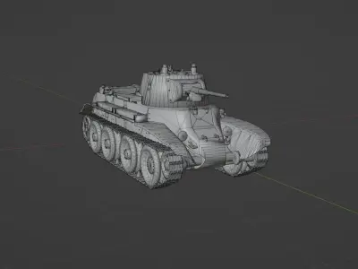 BT7 tank Low-poly 3D model