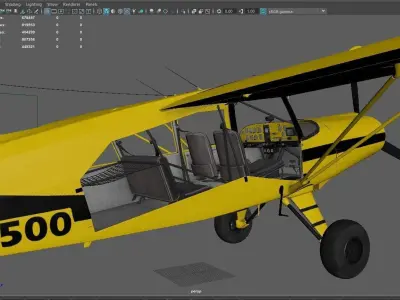 Maule light aircraft with interior 3D model