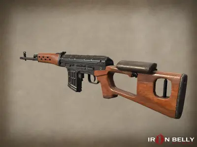AAA FPS Dragunov SVD Low-poly 3D model