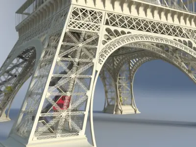 Eiffel Tower Paris Detailed Model 3D model