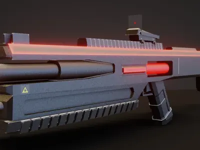 laser weapon game-ready Free low-poly 3D model